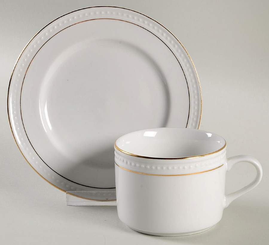 Golden Estate Flat Cup & Saucer Set by Gibson Designs-1