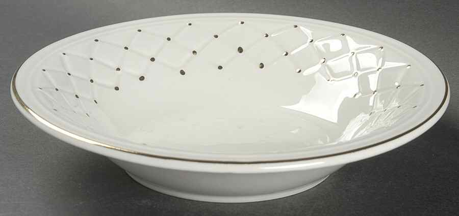 Golden Basket Rim Soup Bowl by Gibson Designs-1