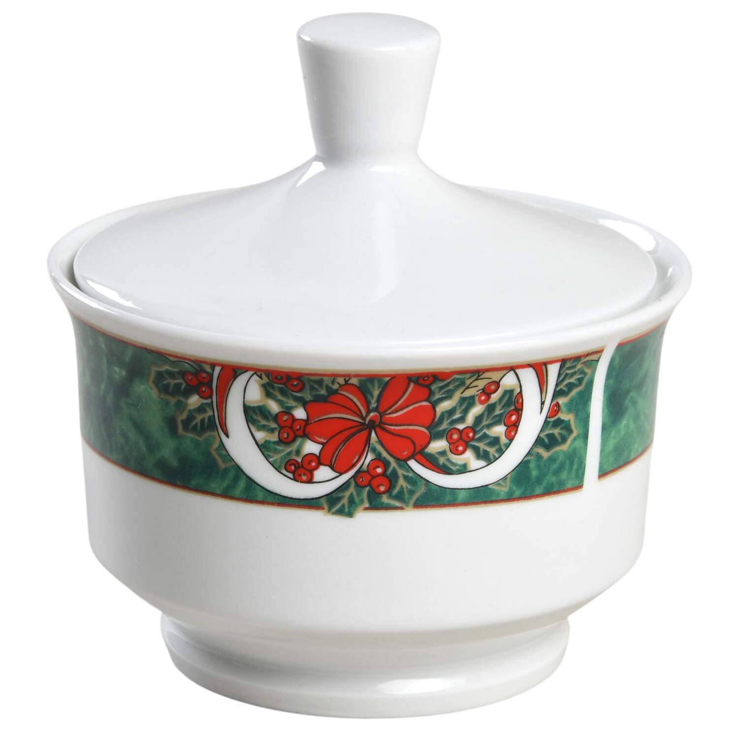 Marble Holly Sugar Bowl & Lid by Gibson Designs-1