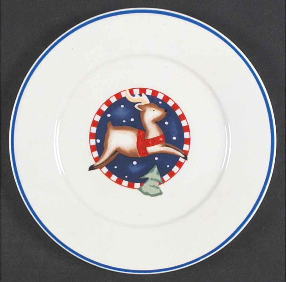 Gingham Santa Salad/Dessert Plate by Gibson Designs-1