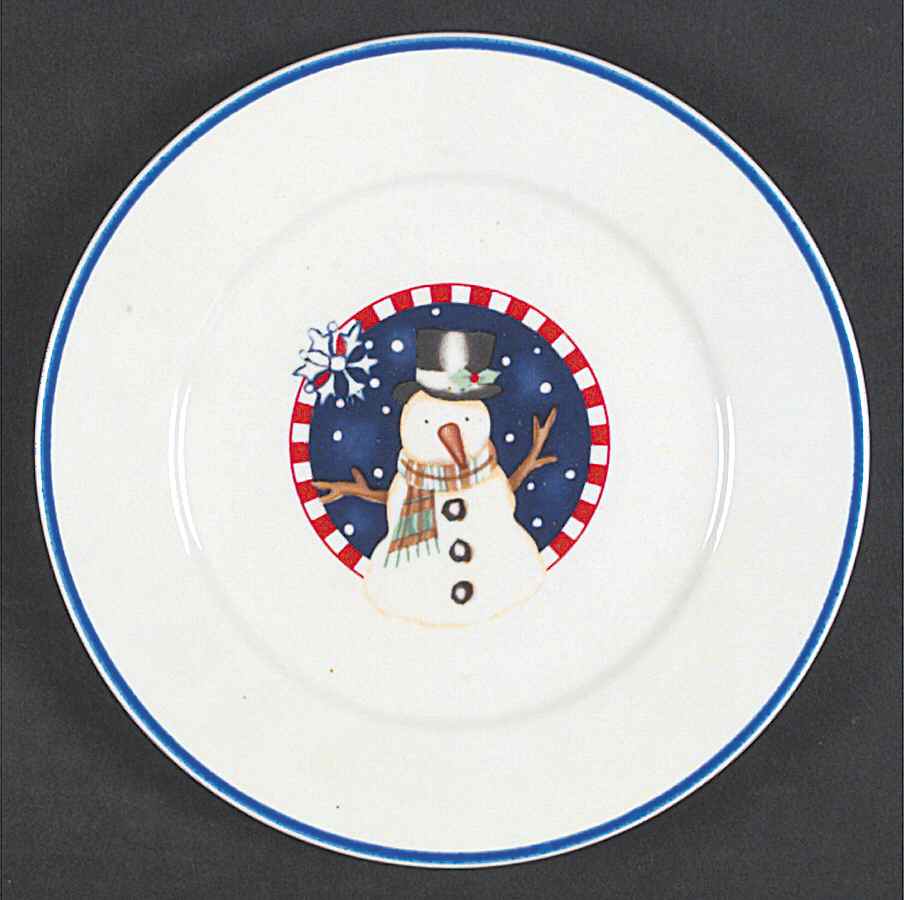 Gingham Santa Salad/Dessert Plate by Gibson Designs-1