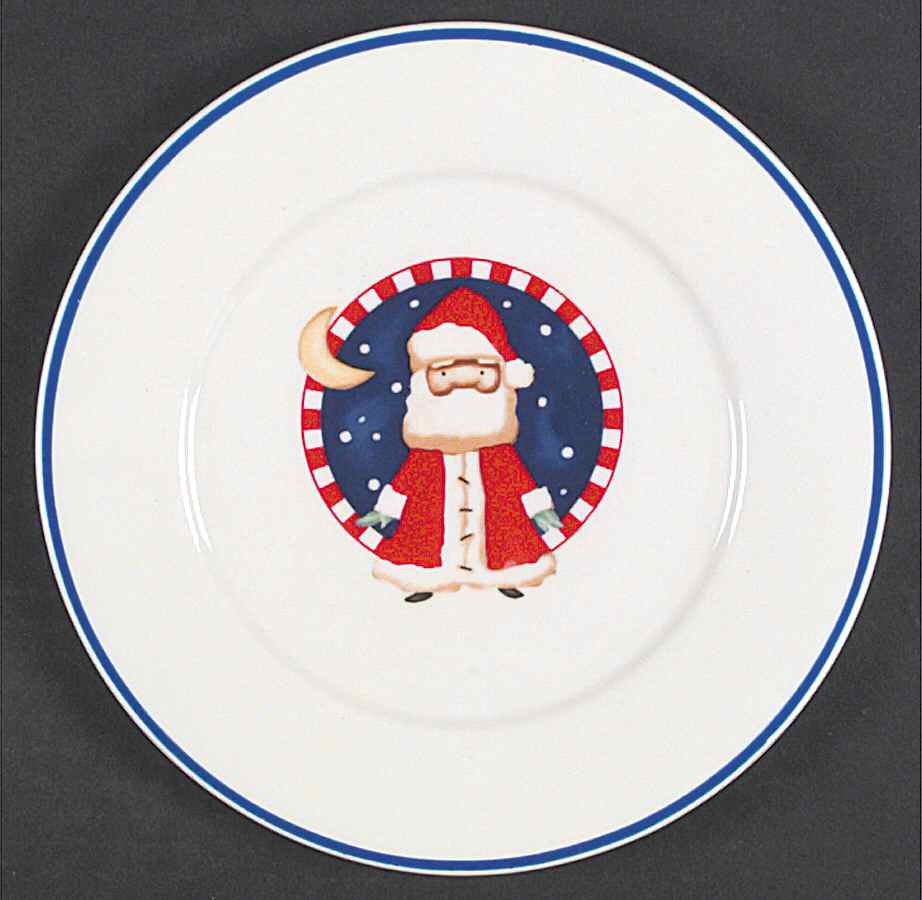Gingham Santa Salad/Dessert Plate by Gibson Designs-1