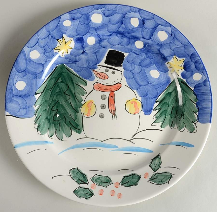 Frosty Snowman 14" Chop Plate (Round Platter) by Gibson Designs-1