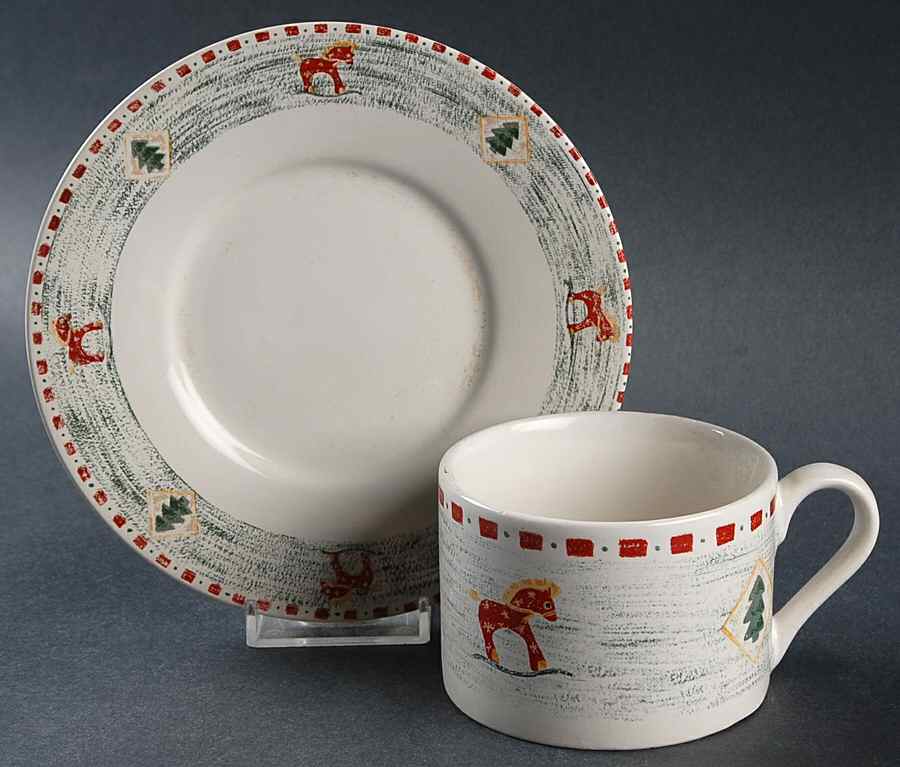 Santa's Angels Flat Cup & Saucer Set by Gibson Designs-1