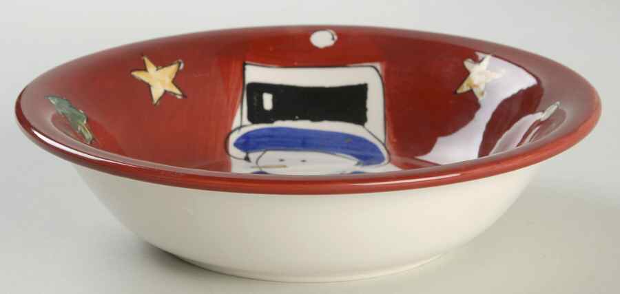 Festive Red Snowman Coupe Soup Bowl by Gibson Designs-1