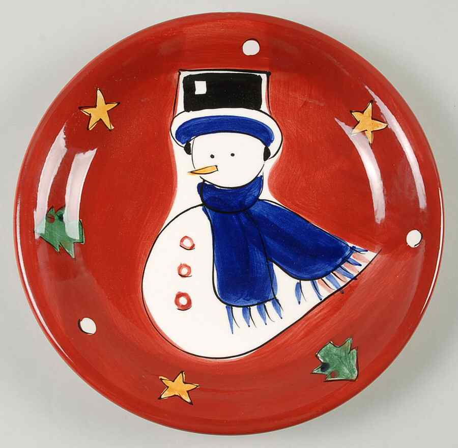 Festive Red Snowman Salad/Dessert Plate by Gibson Designs-1