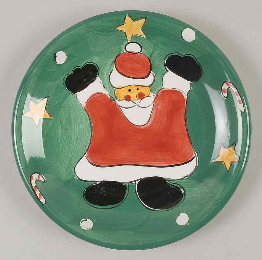 Festive Green Santa Salad/Dessert Plate by Gibson Designs-1