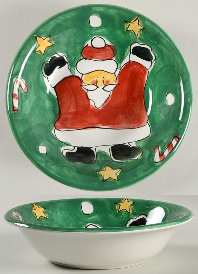 Festive Green Santa Coupe Soup Bowl by Gibson Designs-1