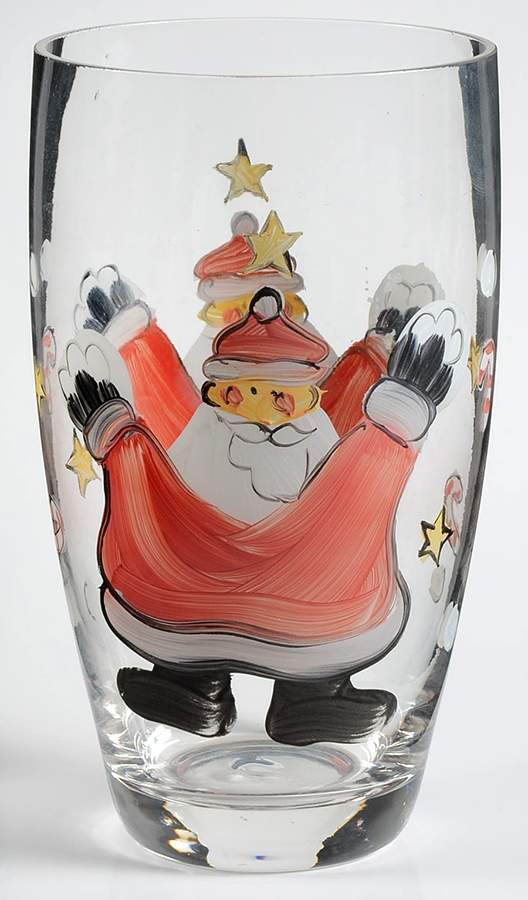 Festive Green Santa Glassware Highball by Gibson Designs-1