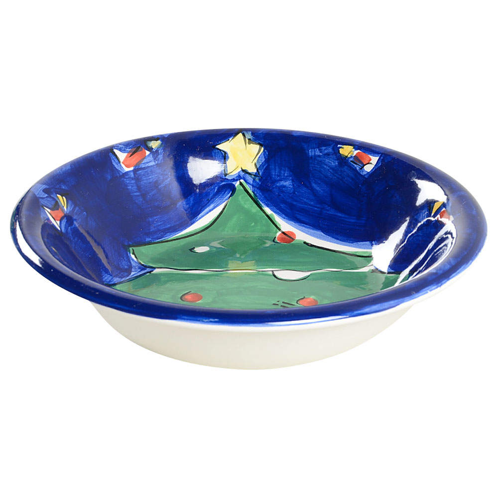 Festive Blue Tree Coupe Soup Bowl by Gibson Designs-1