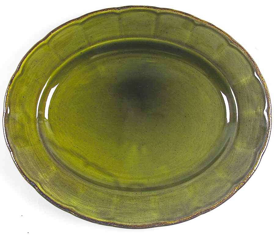 Colonial Classic Moss Green 13" Oval Serving Platter by Grindley-1