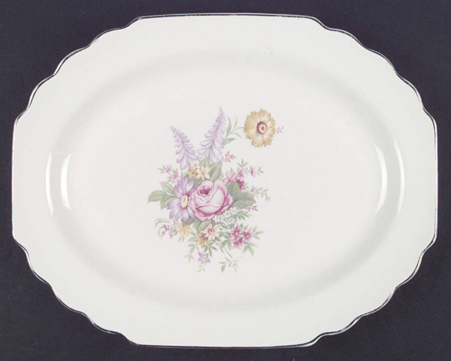 58739h 13" Oval Serving Platter by WS George-1