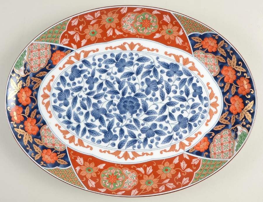 Karakusa 14" Oval Serving Platter by Gumps-1