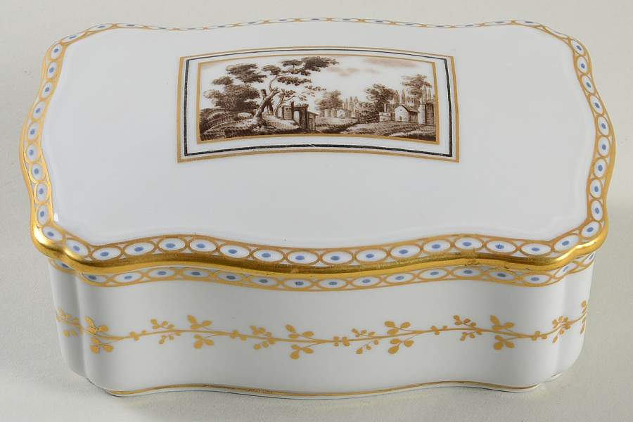Fiesole (Italian Scene) Cigarette Box & Lid by Ginori 1735-1