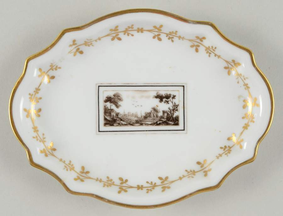 Fiesole (Italian Scene) Hors d'Oeuvres Dish by Ginori 1735-1