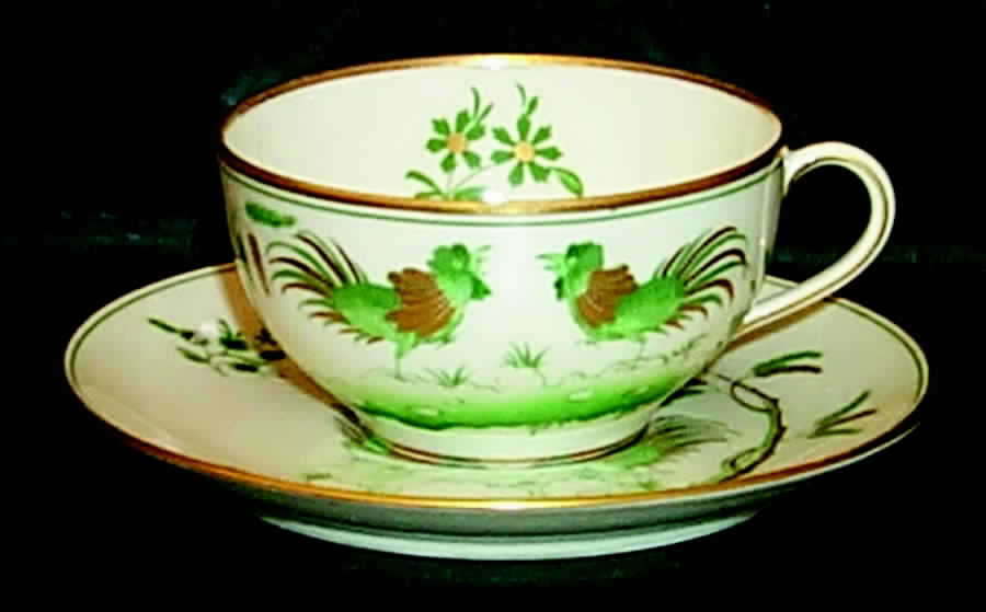Siena Green (Smooth) Flat Cup & Saucer Set by Ginori 1735-1