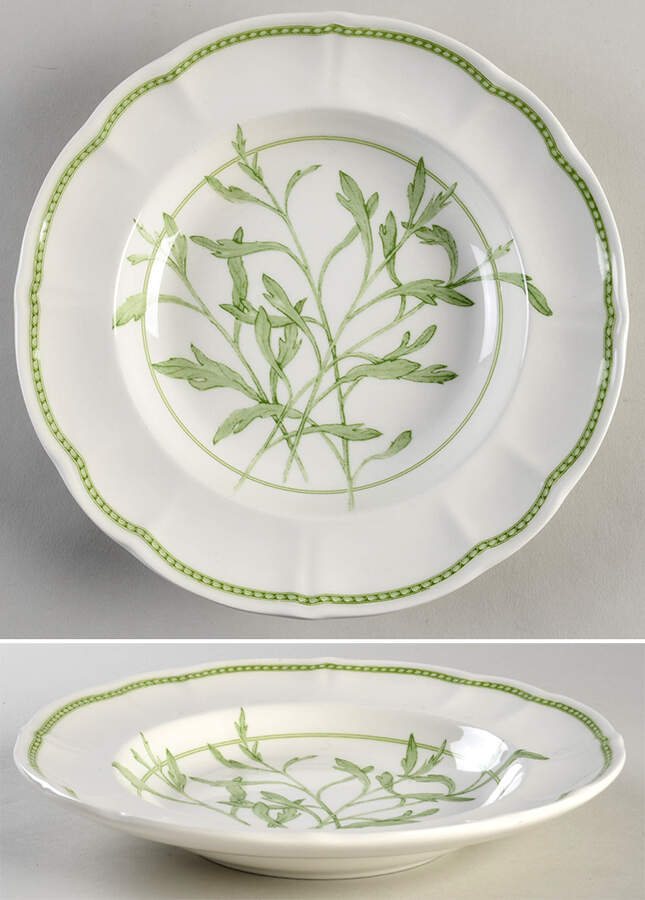Fresh Herbs Large Rim Soup Bowl by Ginori 1735-1