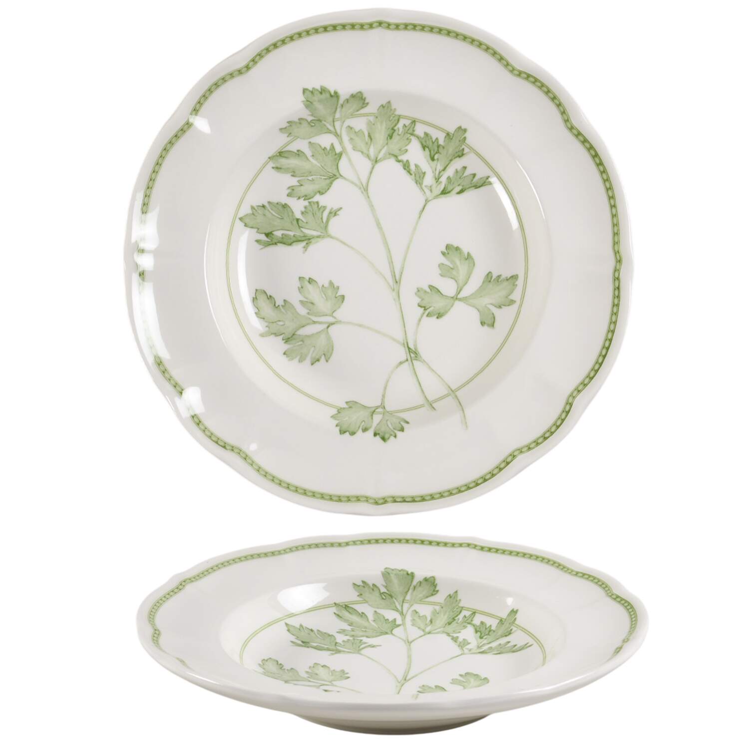 Fresh Herbs Large Rim Soup Bowl by Ginori 1735-1