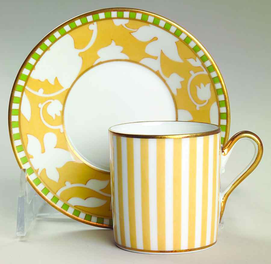 Delhi Flat Demitasse Cup & Saucer Set by Ginori 1735-1