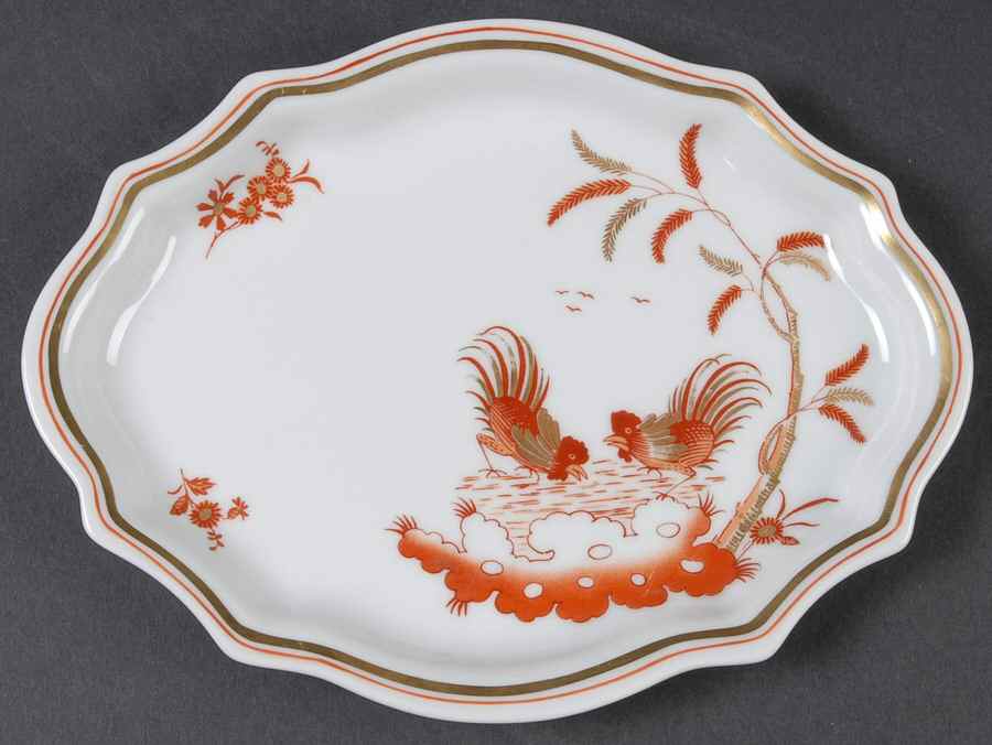 Siena Rust (Scalloped, Antico Doccia) Oblong Tray by Ginori 1735-1