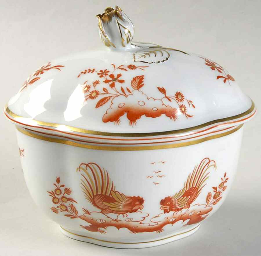 Siena Rust (Scalloped, Antico Doccia) Oval Box & Lid 4" by Ginori 1735-1