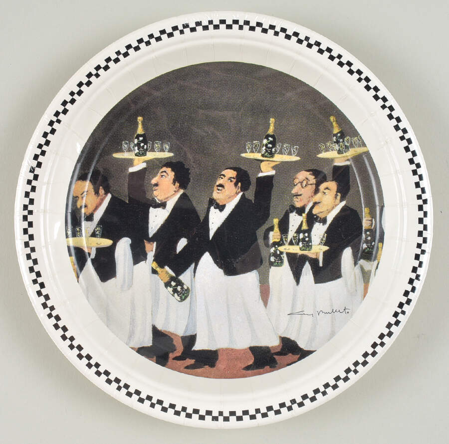 Charge of The Bottle Brigade, The Package of 8 - Paper Salad Plate by Guy Buffet-1