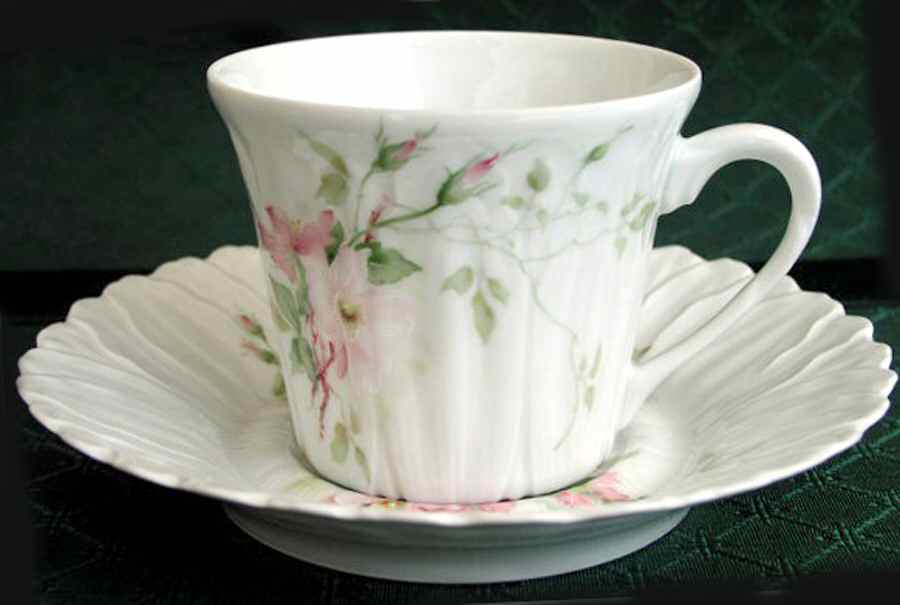 Imperatrice Rose Flat Cup & Saucer Set by Galerie de France-1