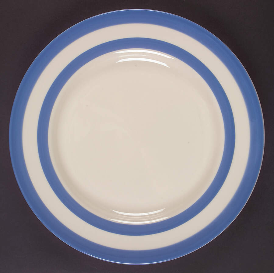Cornish Blue Cream Cornishware 11" Chop Plate (Round Platter) by T G Green (England)-1