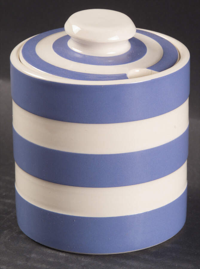 Cornish Blue Cream Cornishware Jam/Jelly & Lid by T G Green (England)-1