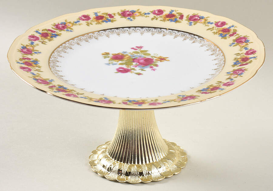 Hostess Cake Stand with 4"-5" Metal Pedestal  Hc by Gold Castle-1