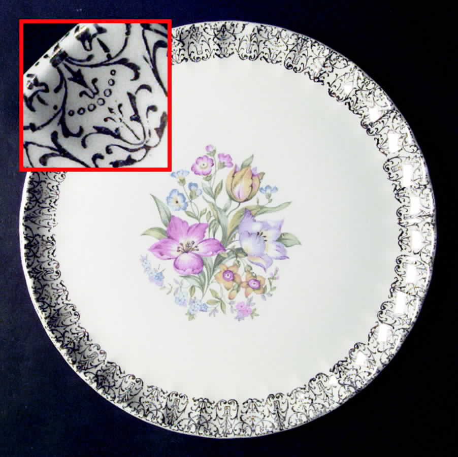 French Bouquet Dinner Plate by WS George-1
