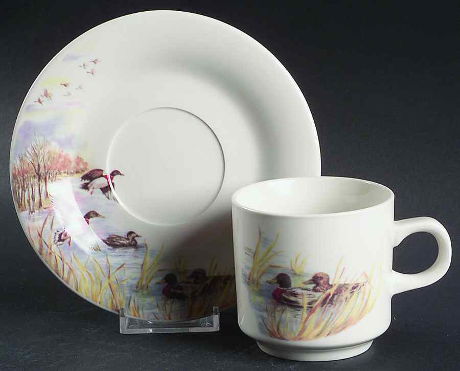 Midland Flat Cup & Saucer Set by Gibson Designs-1