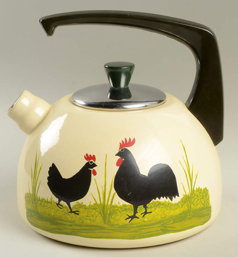 Cocks and Hens Metal Whistler Kettle & Lid by Georg Schmider-1