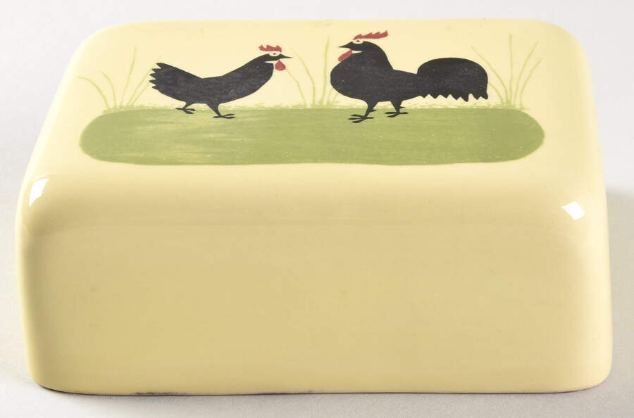 Cocks and Hens Lid for Rectangular Butter by Georg Schmider-1