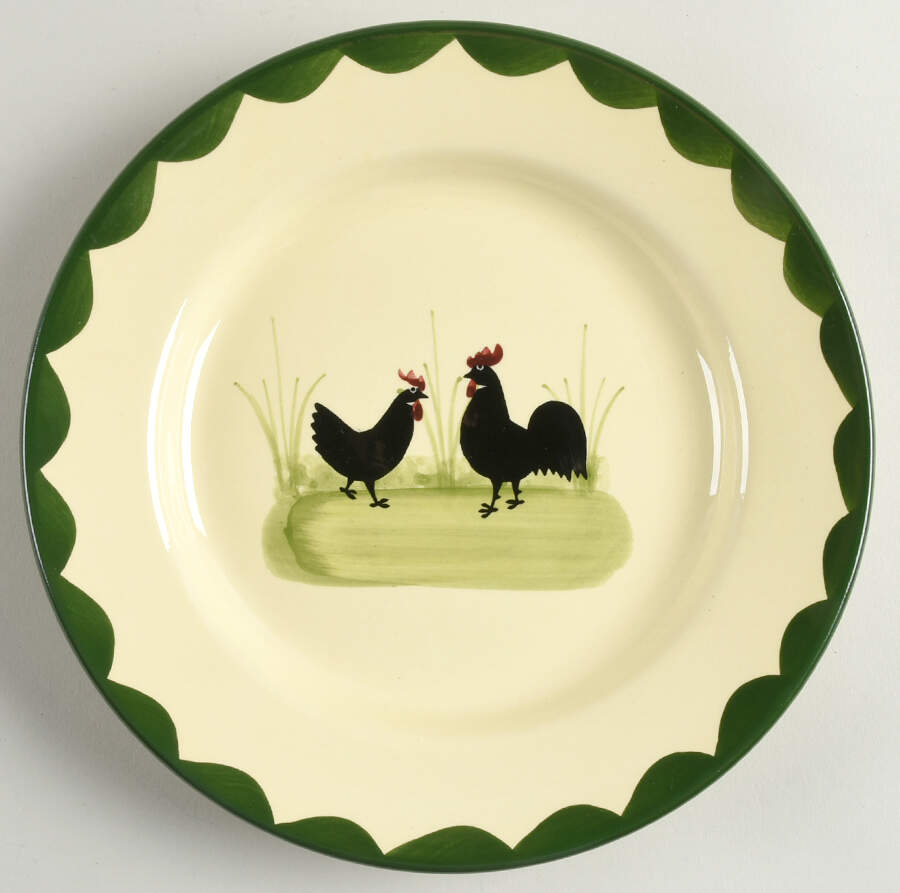 Cocks and Hens Luncheon Plate by Georg Schmider-1