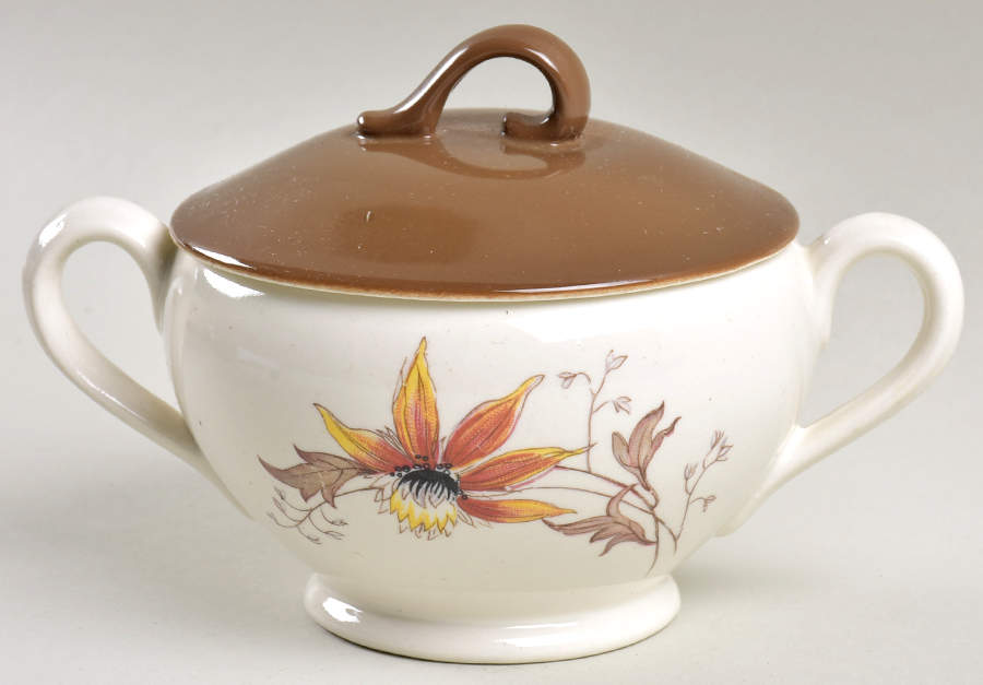 Brown Eyed Susan Sugar Bowl & Lid by Grindley-1