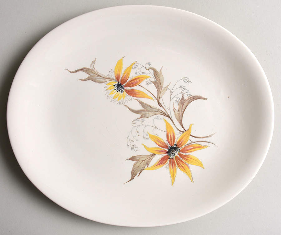 Brown Eyed Susan 12" Oval Serving Platter by Grindley-1