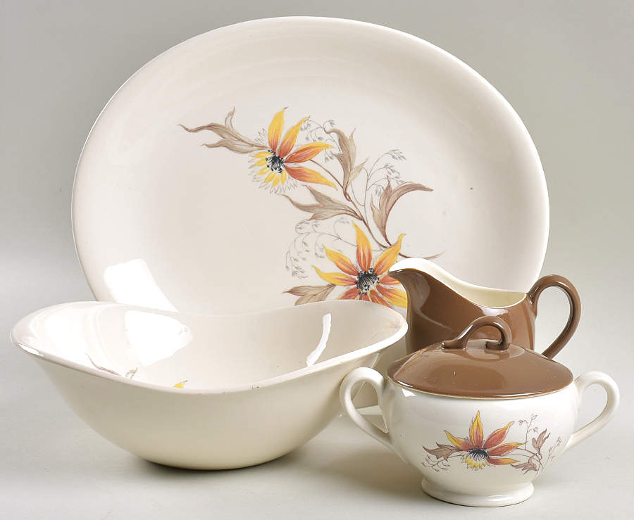 Brown Eyed Susan 5 Piece Hostess Set by Grindley-1