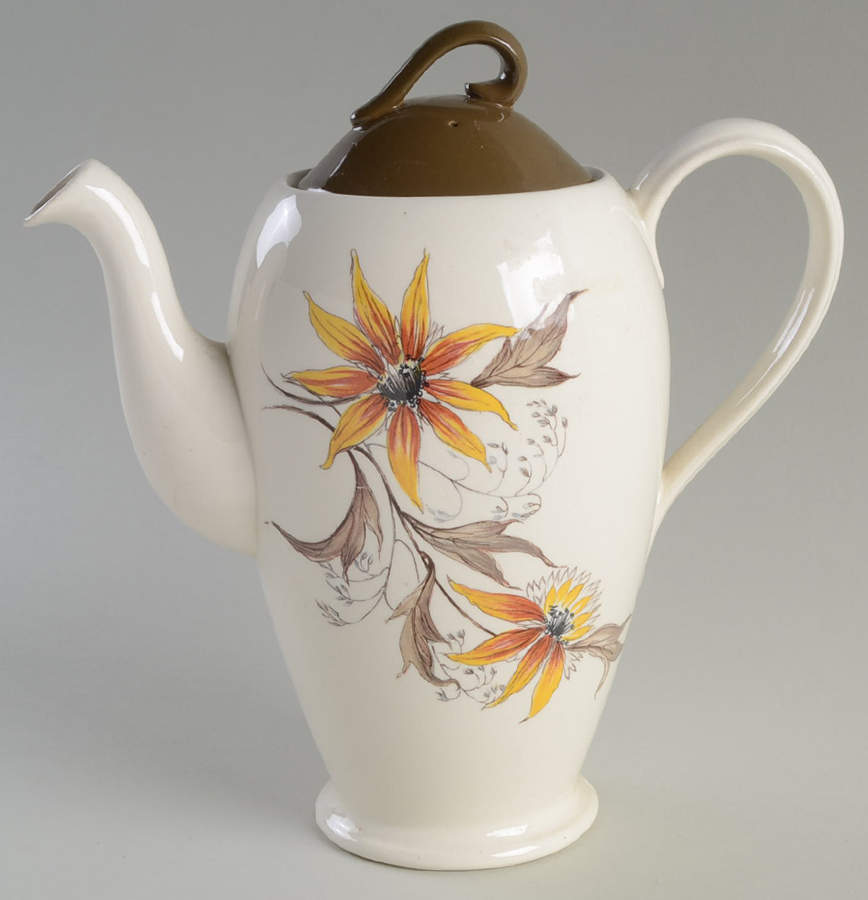 Brown Eyed Susan Coffee Pot & Lid by Grindley-1