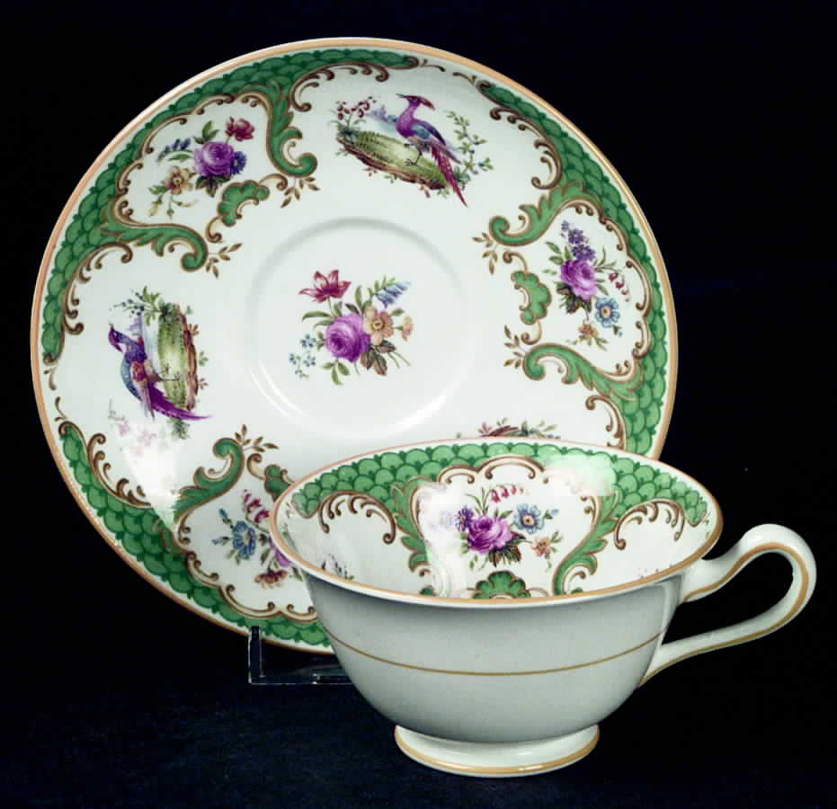 Rutland Green (Smooth) Footed Cup & Saucer Set by Grosvenor-1
