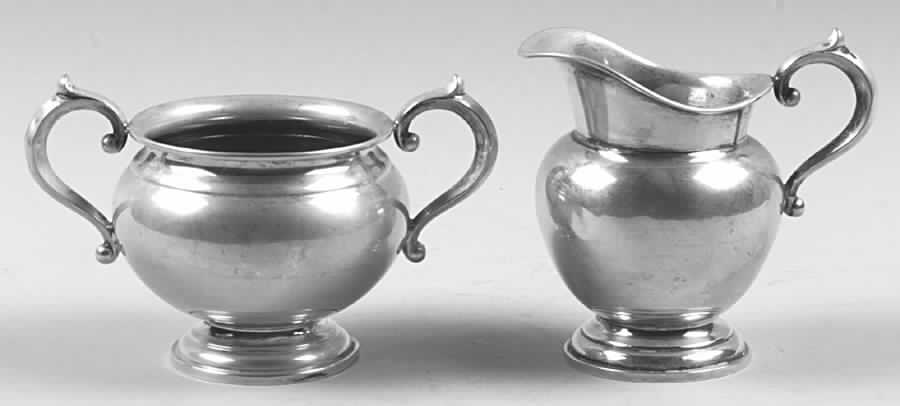 Puritan (Sterling, Hollowware) Miniature Creamer and Open Sugar by Gorham Silver-1