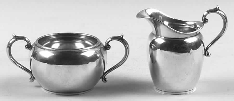 Puritan (Sterling, Hollowware) Mini Sterling Creamer and Open Sugar by Gorham Silver-1