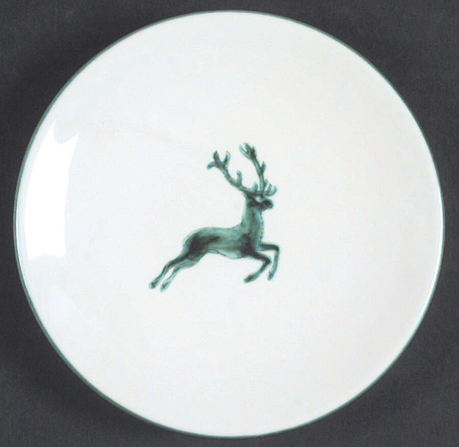 Wild Stag Green (Coupe) Saucer for Flat Cup by Gmundner Austria-1