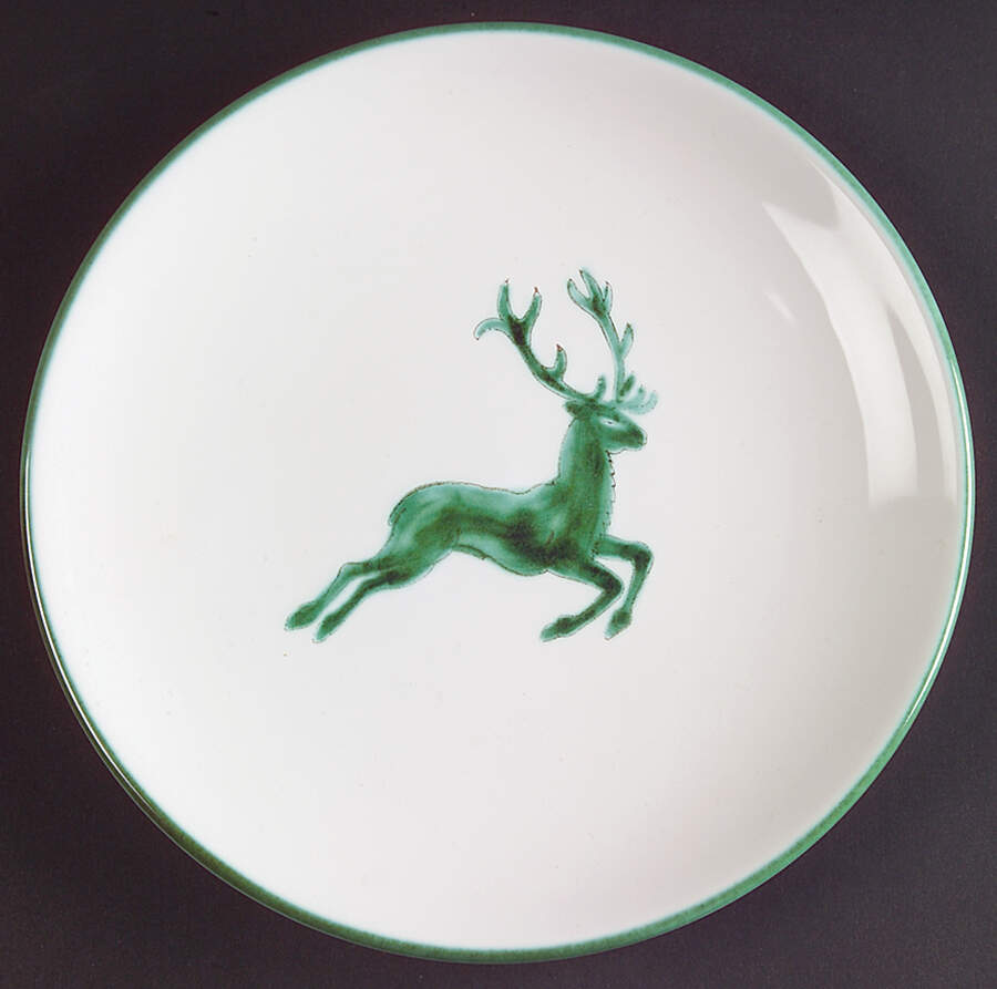 Wild Stag Green (Coupe) Dessert/Pie Plate by Gmundner Austria-1