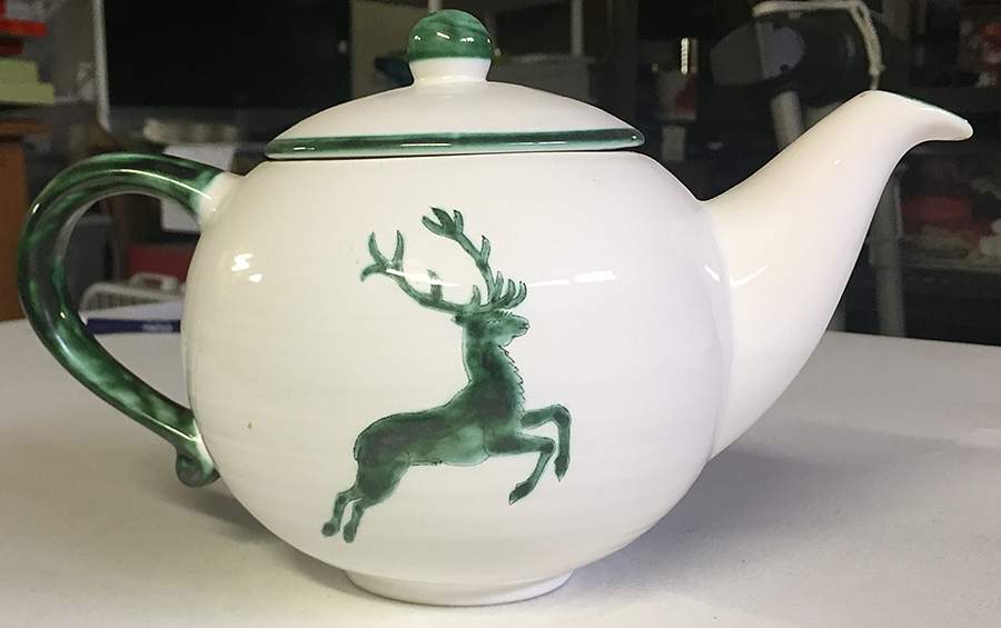 Wild Stag Green (Coupe) Teapot & Lid by Gmundner Austria-1