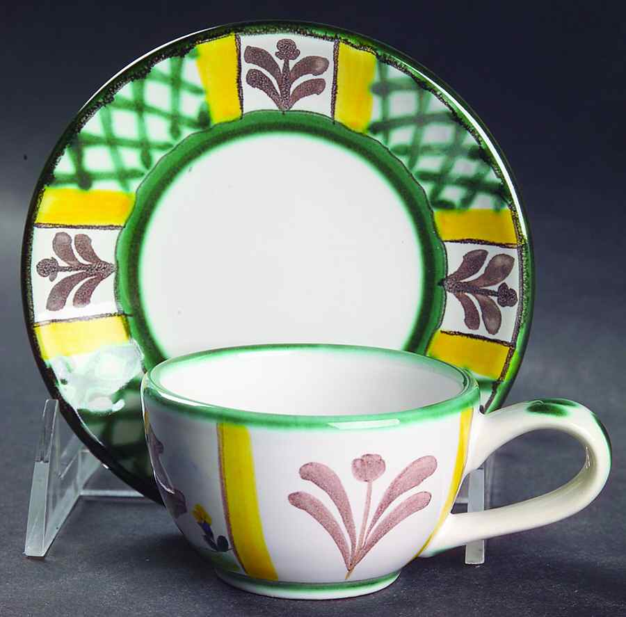 Hunt Scene (Rim, Scallop) Mocha Cup & Saucer Set by Gmundner Austria-1