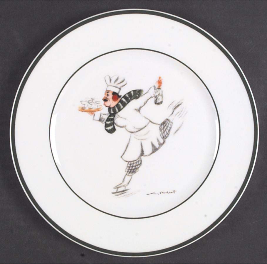 Skating Chefs Salad Plate by Guy Buffet-1