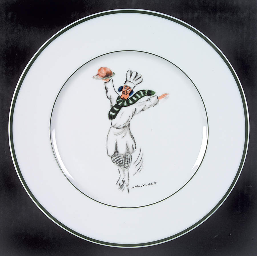 Skating Chefs Dinner Plate by Guy Buffet-1