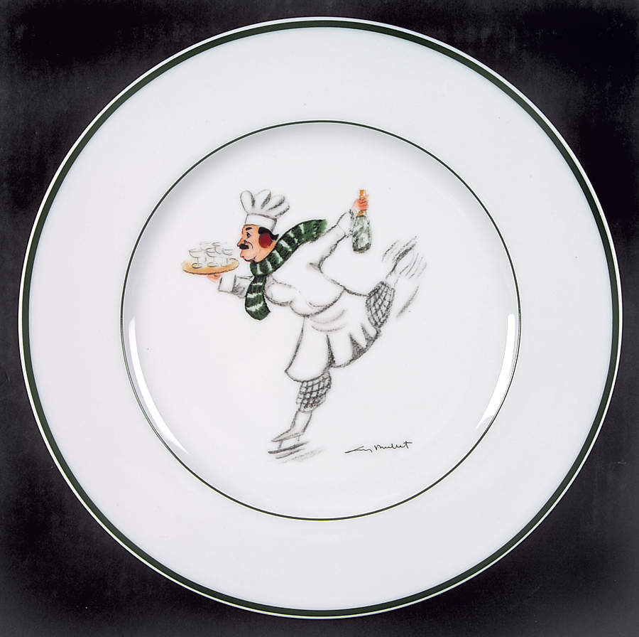 Skating Chefs Dinner Plate by Guy Buffet-1