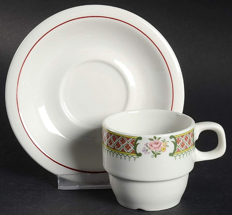 Grasse Flat Demitasse Cup & Saucer Set by Grindley-1
